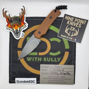 Nine Point Knives Fox - NAT Micarta - Nitro-V - Kydex and Leather Sheaths