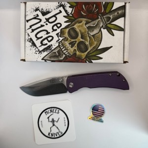 PM Mac 2 (GEN 2) - 3" Blade - Smooth - Satin Violet - Satin Stonewash Blade