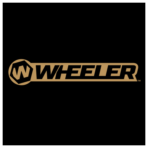 Gold Wheeler logo with a stylized 'W' emblem to the left, text 'WHEELER' in bold italics on a black background.